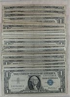 25  Series 1957  $1 Silver Certificates