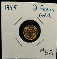 1945  2 Pesos Gold  Unc.