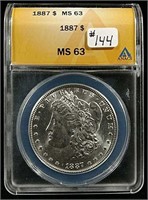 1887  Morgan Dollar  ANACS  MS-63