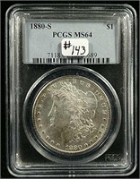 1880-S  Morgan Dollar  PCGS  MS-64