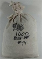 Canvas Bag with 1000 Mixed Wheat Cents