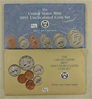 1990 & 1991 US. Mint sets