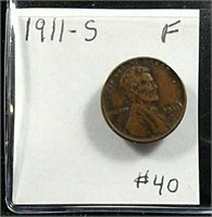 1911-S  Lincoln Cent  F