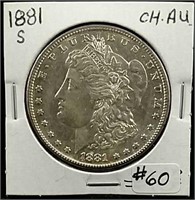 1881-S  Morgan dollar  AU