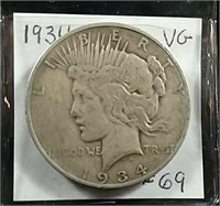 1934-D  Peace Dollar  VG
