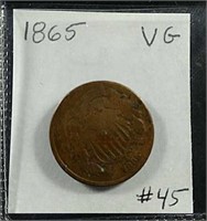 1865  2 Cent  VG