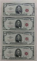 4  Series 1963  $5 LT Red Seals