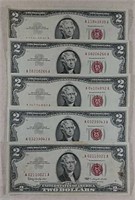 5  Series 1963  $2 LT Red Seals