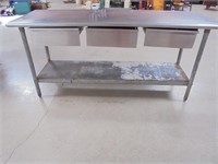 Stainless Steel Table w 3 Draws