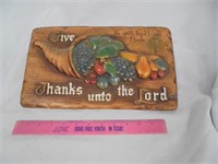 Give Thanks unto the Lord Plaque