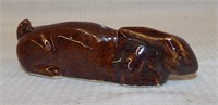 Brown Pottery Bunny Knife Rest
