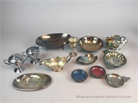 Large Tote of Silver Plate Items
