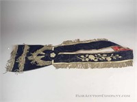 Masonic Sash with Metallic Embroidery