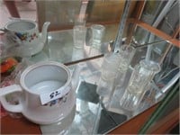 TEA POT AND GLASSWARE