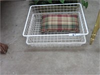 WIRE BASKETS AND PILLOW