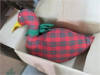 PLAID QUILTED DUCK PILLOW 20" X 14"