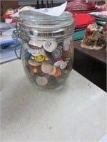JAR OF LOTS OLD BUTTONS