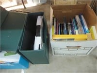 ORGANIZER AND BOX OF BOOKS