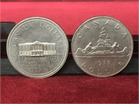 1973 & 1975 Canada $1 Coins