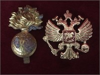 British & Russian Military Hat Badges