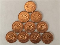 10 - 1966 Uncirculated Canada 1¢ Coins