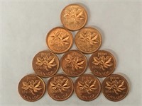 10 - 1965 Uncirculated Canada 1¢ Coins