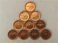 10 - 1967 Uncirculated Canada 1¢ Coins