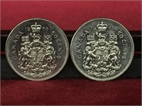 2 - 1968 Canada 50¢ Coins