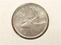 1966 Canada 25¢ Silver Coin