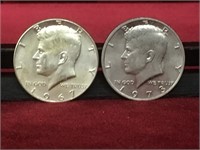 1967 & 1973 US 50¢ Coins
