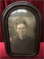 Victorian Beveled Glass & Wood Frame Portrait