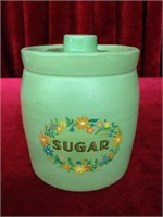 Vintage Sugar Stoneware Crock Canister