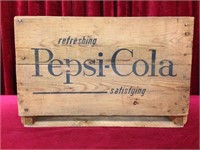 Vintage Pepsi-Cola Wood Crate - 1969