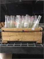 coke bottles with wooden box