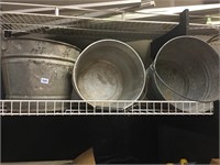 3 galvanized buckets