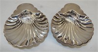 Pair Of International Silver Plate Shell Dishes