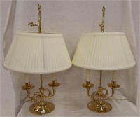 Pair Of Brass Parlor Lamps
