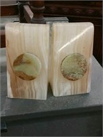 Pair of marble Medallion bookends