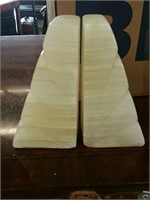 Pair of white Stone bookends