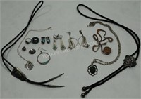 16 PIECES MISCELLANEOUS NATIVE AMERICAN JEWELRY