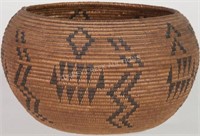 AN EXCEPTIONAL BASKETRY BOWL, BLACK GEOMETRIC