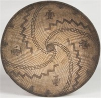 A WESTERN APACHE BOWL, EXPERTLY WOVEN WITH WILLOW