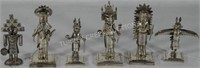 LOT OF 6 STERLING SILVER KACHINAS TO INCLUDE 3