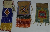 LOT OF 3 BEADED ITEMS TO INCLUDE A BEADED BAG ON