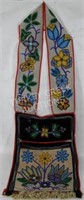 INDIAN BEADED CEREMONIAL POUCH 20" H X 14" W,