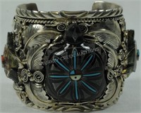 SILVER CUFF WITH TURTLE