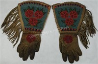 PAIR OF CREE GAUNTLETS FLORAL BEADING IS