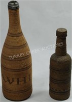 LOT OF 2 BASKETRY BOTTLES TO INCLUDE ONE EXTRA