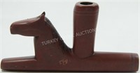 SIOUX RUNNING HORSE EFFIGY PIPE WITH PAINT MARKS,