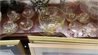 Dorothy Thorpe California Glass Floral Dish Set